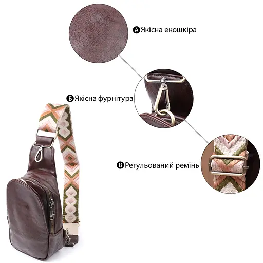 Сумка Vintage через плечо из экокожи 13х23х7 см sum0026985 - фото 4