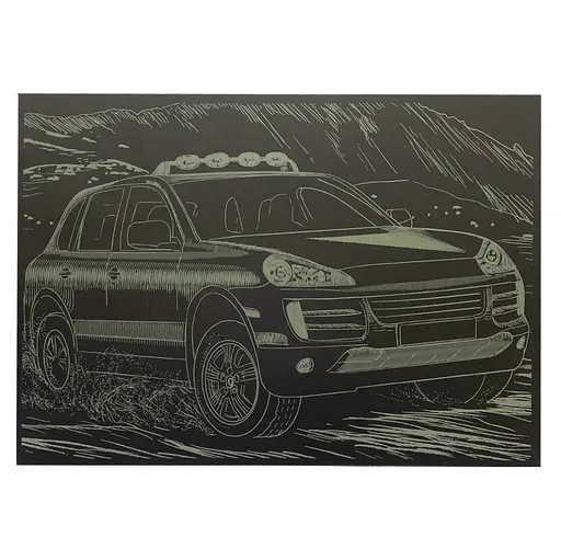 Гравюра А4 "Джип" Danko Toys ГрА4-14з економ варіант в пакеті 29,7х21 см - фото 1