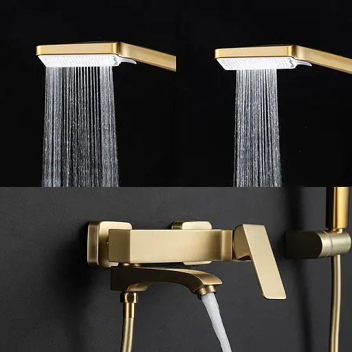 Змішувач для ванни поворотний вилив золото Frap F3276-3 Золотий - фото 2