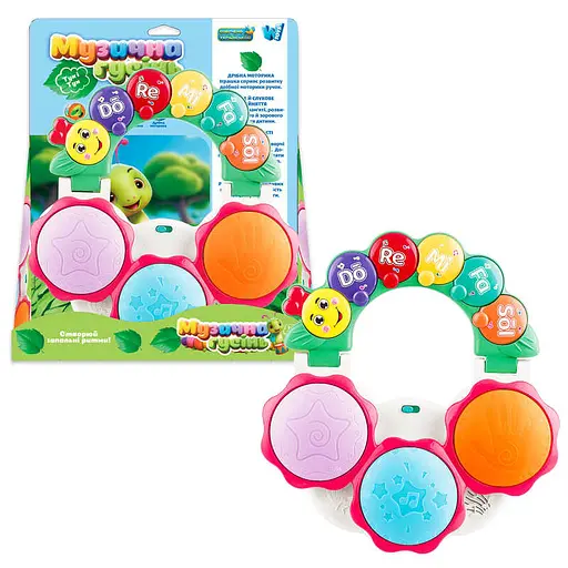 Игрушка музыкальная WToys "Гусень" озвучена на украинском языке, подсветка, 6 песен, 5 сказок, цифры, пианино 57839