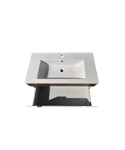 Тумба Мойдодир Colibri 100-А з умивальником Cosmo 100 підвісна французський горіх з білим Венге - фото 5