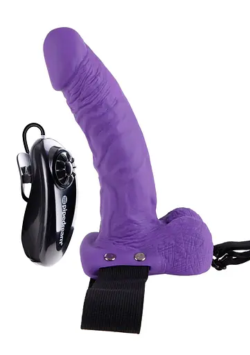 Полый страпон с вибрацией Fetish Fantasy Series 19 см фиолетовый - фото 3