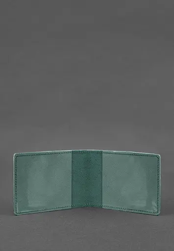 Универсальная кожаная обложка для удостоверения зеленая - фото 3