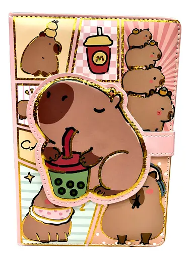 Блокнот на магніті Капібара, А5, 96 аркушів, клітинка/лінійка (В асортименті)