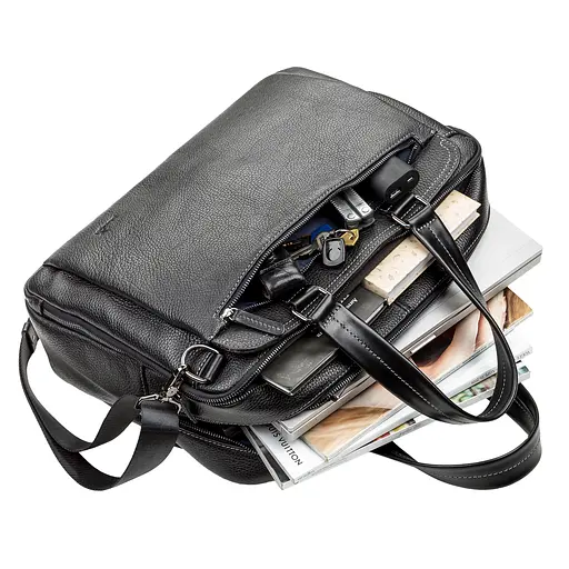 Чоловіча шкіряна сумка SHVIGEL 42х29х11 см sum0013983 - фото 4