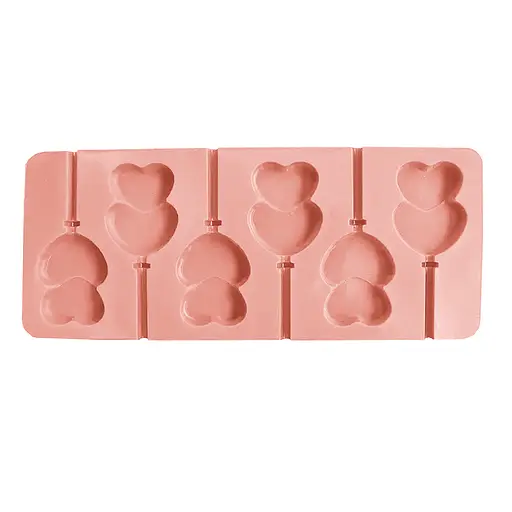 Силиконовая форма для леденцов и конфет на палочке "Сердечки", Kitchen Master Бежевый 87404 - фото 1