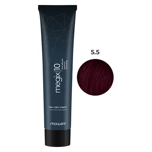 Професійна фарба для волосся з низьким вмістом аміаку Megix10 Mowan 5.5 світлий коричневий махагоні - фото 1