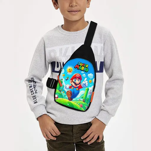 Сумка через плече дитяча Супер Маріо 29х17 см сумка слінг для хлопчика (02193)