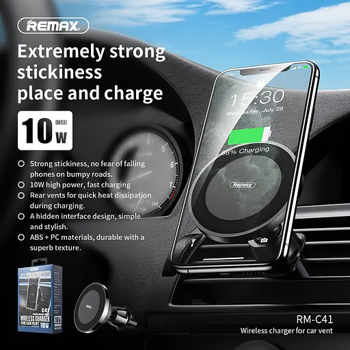 Тримач Remax With Wireless Charger air vent RM-C41 10W - фото 4