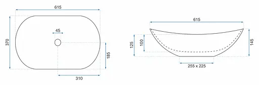 Умивальник Rea Royal 60 black mat накладний чорний REA-U0442, Чорний матовий - фото 6