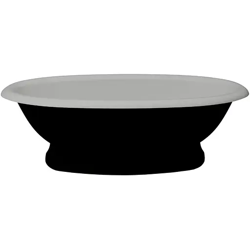 Ванна отдельностоящая глянцевая Amdcon Olmpa 180x90 черная на пьедестале из литого камня OLMPA_180_pad_BLACK_HL Черный - фото 1