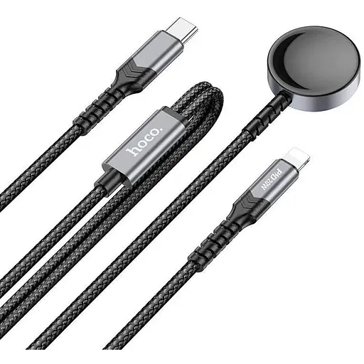 Зарядка Apple Watch HOCO 2-in-1 с помощью кабеля iP + iWatch CW54 |1.2m, PD20W, 2.5W Watch| - фото 1