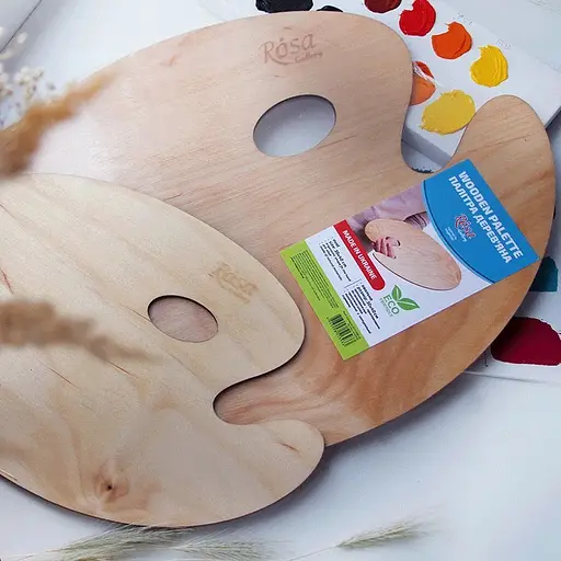 Палитра Rosa Gallery деревянная овальная эргономичная промасленная - фото 3