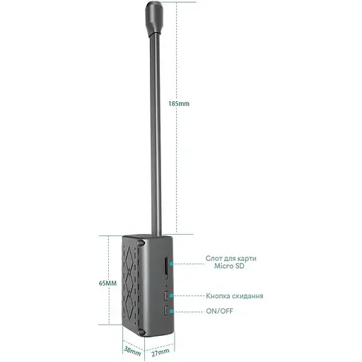 Міні камера на шлейфі Nectronix W3000 wifi на 7 годин роботи бездротова з великим акумулятором Чорний (100843) - фото 7