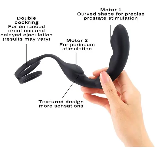 Масажер простати Dorcel P-Ring з ерекційним кільцем і пультом ДК - фото 5