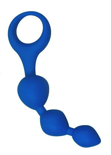 Анальні кульки Alive Triball Anal Curves 15 см (синій)