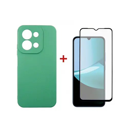 Чохол до мобільного телефона Dengos Soft Kit for Xiaomi Redmi 15C case + glass Mint (DG-KM-167) - фото 2