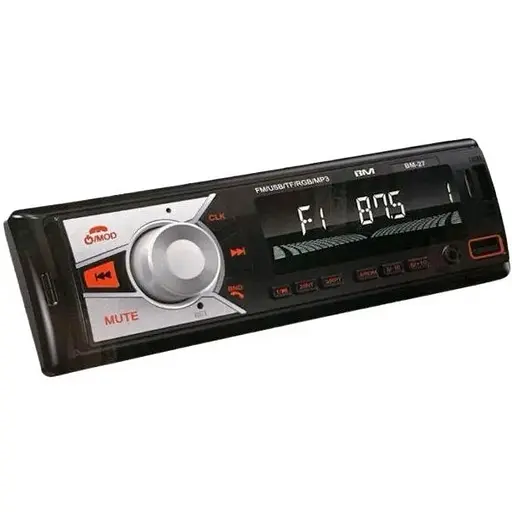 Автомагнітола Bluetooth BM-27 ISO 1DIN Автозвук 4x100вт USB SD пульт ду LCD-дисплей RGB підсвічування Чорний - фото 1