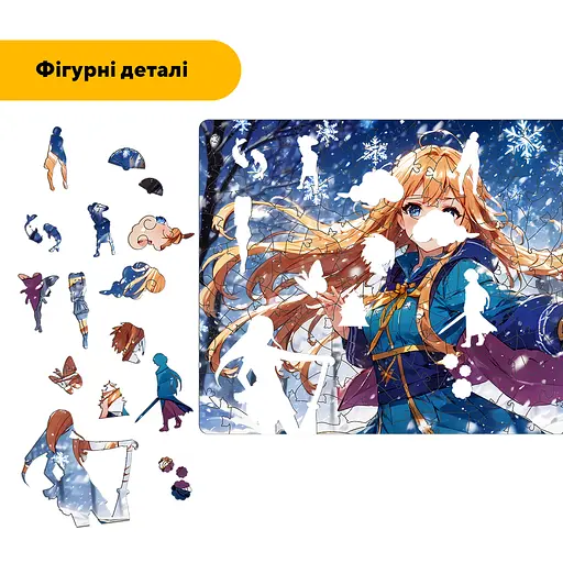 Пазл деревянный Аниме Круговерть Зимняя, А4, Картонная коробка 100 элементов - фото 3