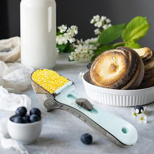 Регульовані мірні ложки пластикові набір із 2 шт. різних розмірів (30 та 130 мл) з макс. виміром до 300 г, Kitchen Master 86286 - фото 4