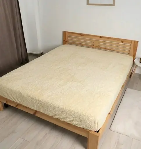 Простирадло Фліс Айворі, тепле м'яке простирадло 200 x 230 м для ліжка - фото 1