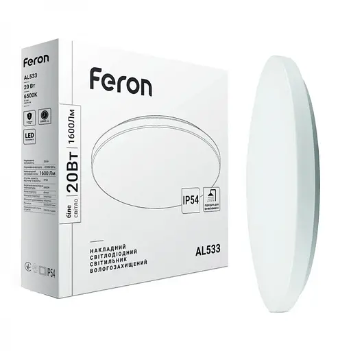 Свiтильник свiтлодiодний Feron AL533 накладний 20W 6500K (40221)