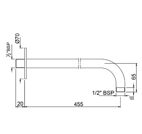 Кронштейн для верхнього душу Jaquar SHA-CHR-479L450 Хром - фото 2