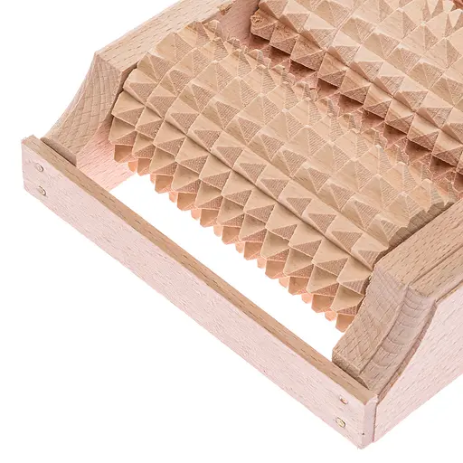 Масажер для ніг дерев'яний зубчастий на 3 ролика Праймед 18.5х14х6 см, Woodly 84219 - фото 5