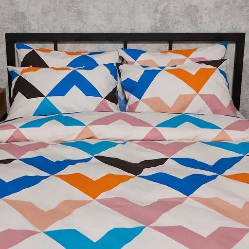 Комплект постельного белья Moon&Star Бязь Gold Люкс Color Clash King Size 220x240 наволочки 2х70х70 - фото 3