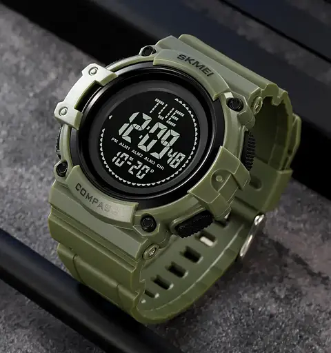 Годинник чоловічий спортивний Skmei 2233 compass з компасом (Зелений) - фото 4