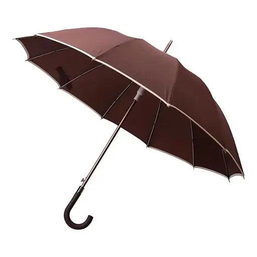 Зонт-трость Yiwu HP-23-16BR полуавтомат складной 120 см коричневый - фото 1