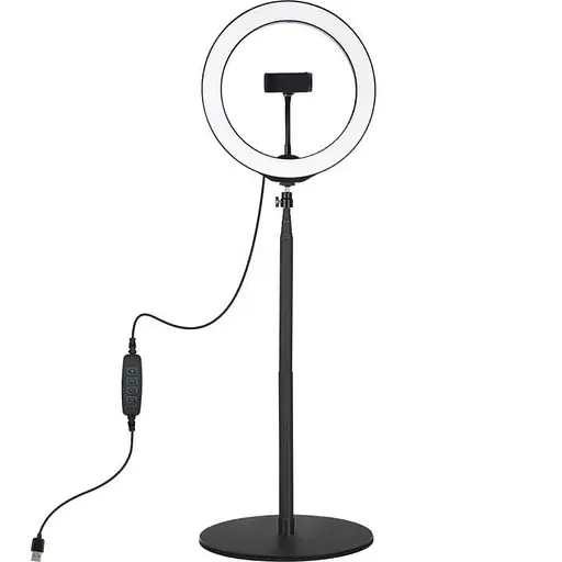 Кольцевая USB LED лампа Puluz PKT3039 10.2"+ настільне креплення 140 см - фото 1