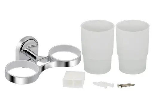 Стакан двойной Lidz (CRG)-114.04.02 с держателем зубных щеток - фото 3