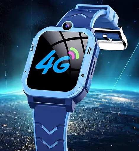Дитячий смарт-годинник Y76, 4G GPS Wi-Fi SIM камера SOS IP67 синій - фото 14