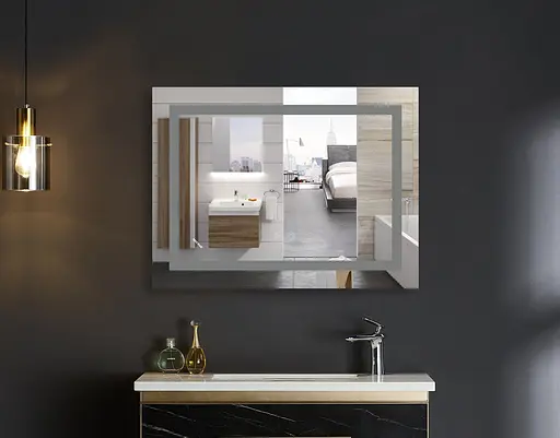 Дзеркало Mixxus Warm MR12-90x70-Reverse (LED Touch, антизапотівання, димер, регулювання яскравості) MI6675 - фото 7