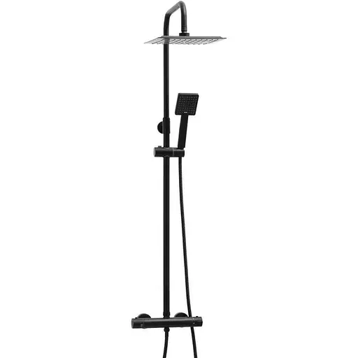 Душова система Yoka Flova 25 black з термостатом BP.FLOVA THERM 25 BLK, Чорний матовий - фото 1