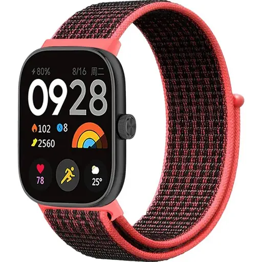 Ремешок ArmorStandart Nylon Loop для Xiaomi Mi Band 8 Pro/9 Pro / Redmi Watch 4/5 Black/Pink (ARM73979) [145807]