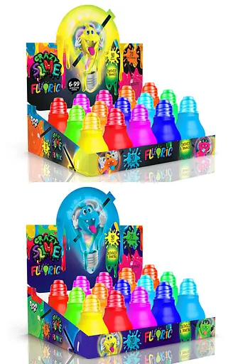 В’язка маса лампочка Fluoric Crazy Slime, світиться в темряві, SLM-07-01U (В асортименті) - фото 2