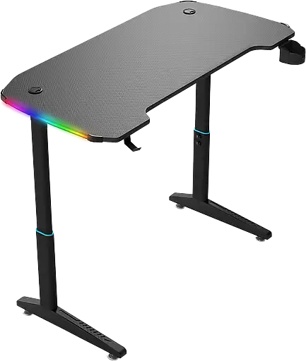 Геймерский компьютерный стол GT Racer T-1221 (120x60x71-79) Black - фото 2