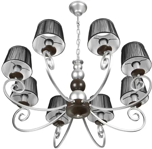 Люстра 90996 NNB 8x40W, E14, метал хром./тканина - фото 2