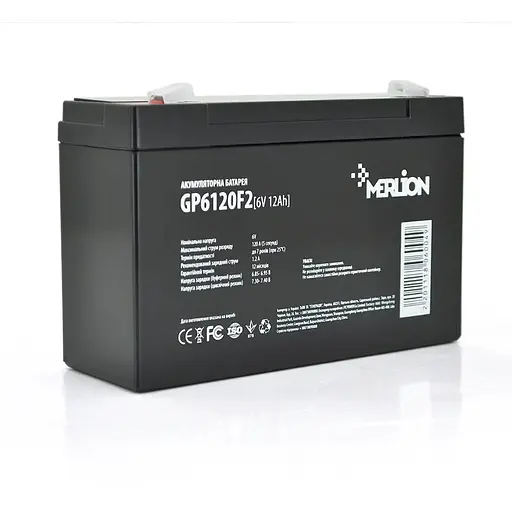 Акумуляторна батарея MERLION AGM GP6120F2 6 V 12Ah ( 150 x 50 x 95 (100) ) Q10