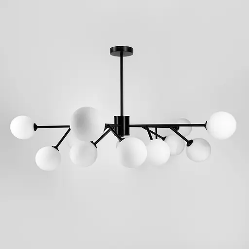 Потолочная черная люстра Grand Bunch на 15 плафонов Ø 110 см Ст. AOC 20/15 BK | Line F - фото 2