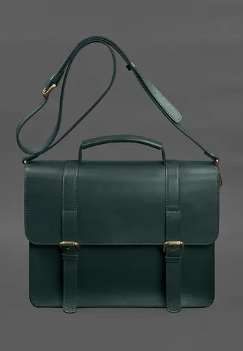 Кожаная сумка-портфель Porte зеленый - фото 2
