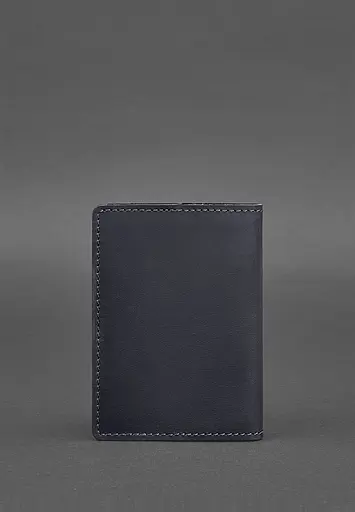 Кожаная обложка для паспорта и военного билета 1.3 синяя Crazy Horse - фото 5