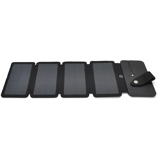 Solar panel 4 Foldings, built-in microUSB cable, Output: 5 /1 А(USB), plastic, Black, Corton box