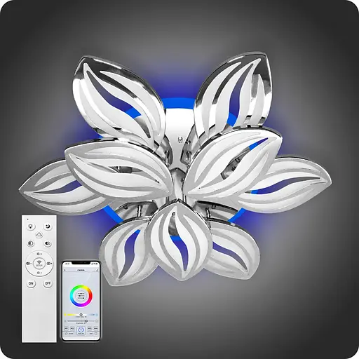 Люстра світлодіодна 517 Light 3color з пультом 180Вт Хром (02113) - фото 2