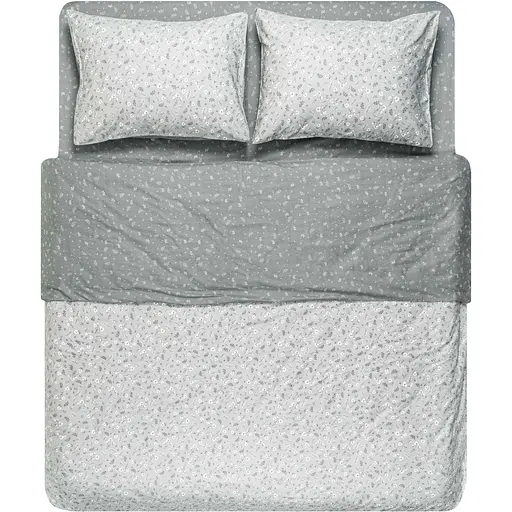 Набір постільної білизни 1,5сп Ardesto Gloria, 160х220см, 100% бавовна, сатин, дрібні квіти, сірий (ART1622SS) - фото 1