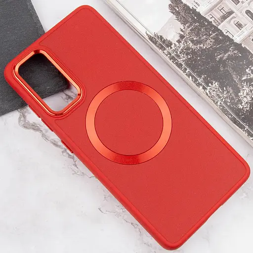 TPU чехол Epik Bonbon Metal Style with MagSafe для Samsung Galaxy S23 FE Красный / Red - фото 4