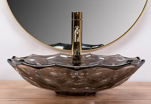 Умивальник Rea Arctic Black накладний REA-U5068, Прозорий - фото 3