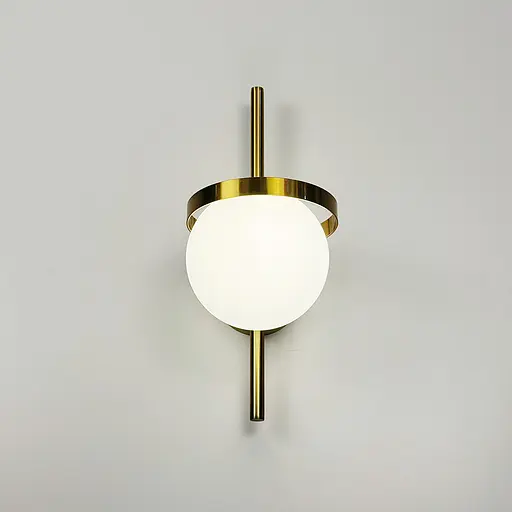 Бра з білим матовим плафоном в латунному корпусі Line F WB 22/1 AB+WT - фото 2